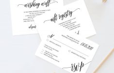 Enclosure Card Template, Printable Insert Card, Editable File For - Free Printable Registry Cards