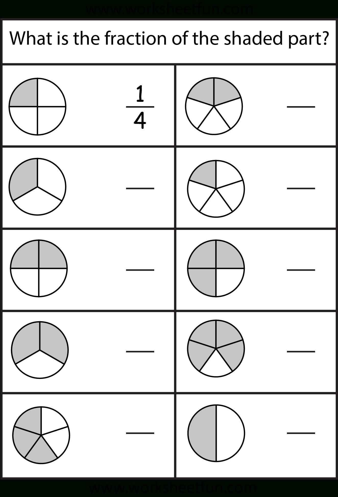 Equivalent Fractions Worksheet / Free Printable Worksheets - Free Printable First Grade Fraction Worksheets