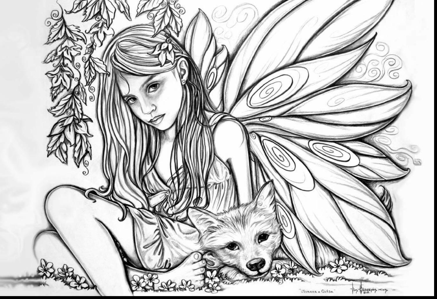 Fairy Coloring Pages For Adults 2 #30627 - Free Printable Coloring Pages Fairies Adults