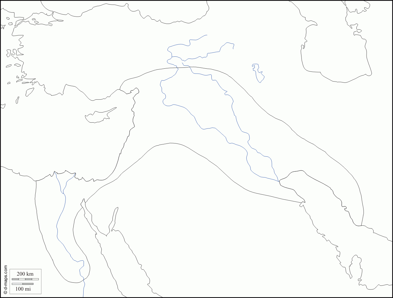 Fertile Crescent : Free Map, Free Blank Map, Free Outline Map, Free - Free Printable Map Of Mesopotamia