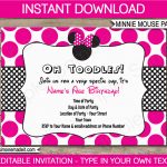 Free Customizable Minnie Mouse Birthday Invitations Minnie Mouse   Free Minnie Mouse Printable Templates