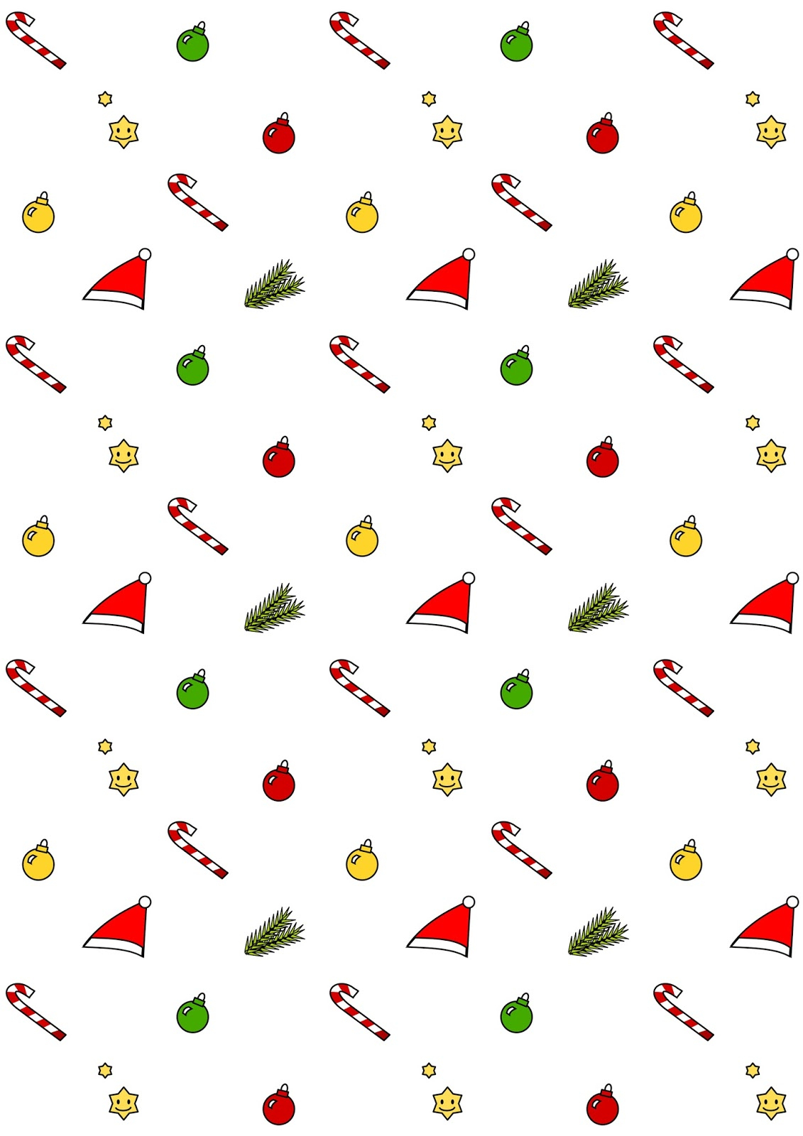 Free Digital Kawaii Christmas Scrapbooking Paper - Ausdruckbares - Free Printable Christmas Paper