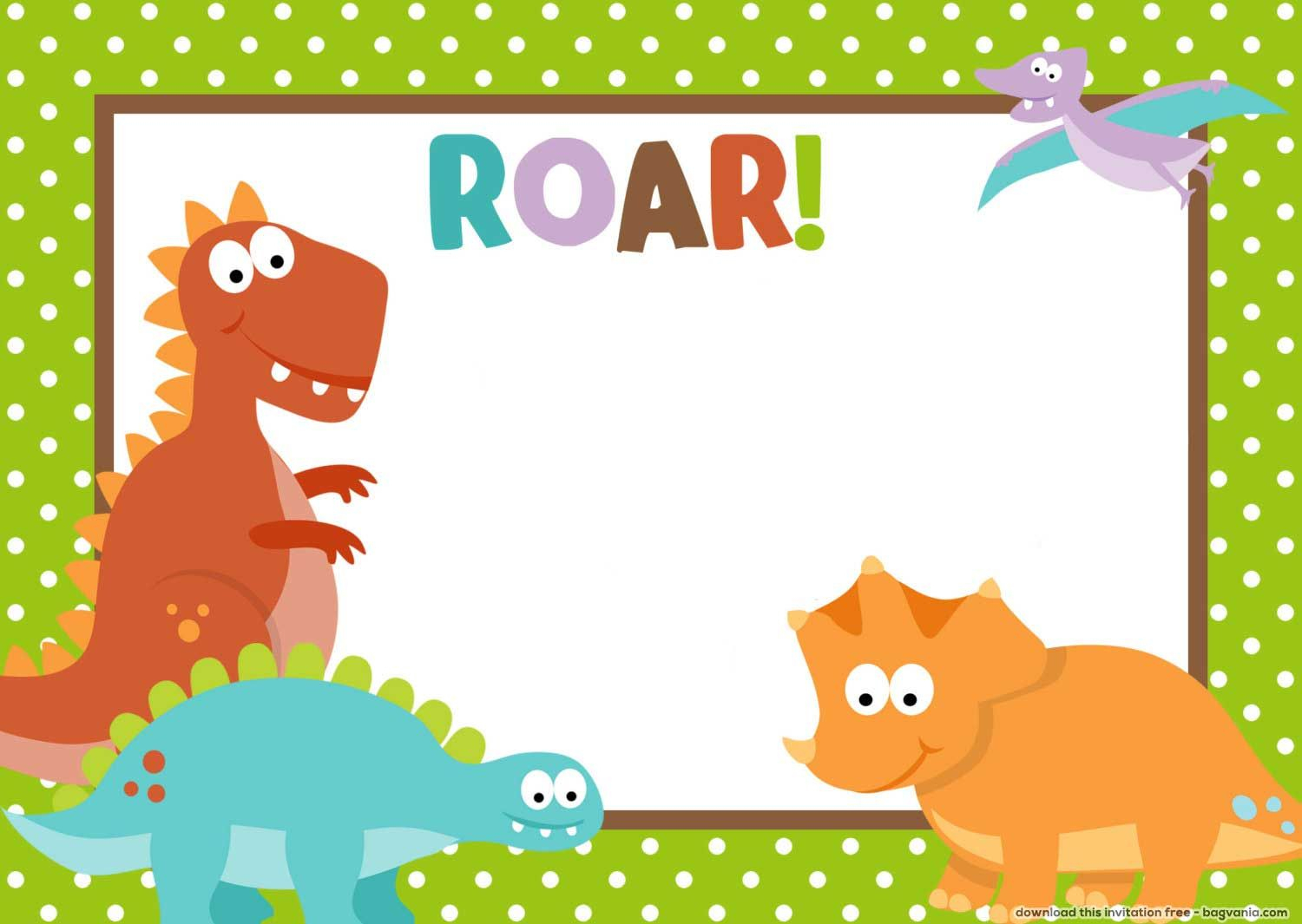 Free Dinosaur Birthday Invitations – Bagvania Free Printable - Free Printable Dinosaur Birthday Invitations