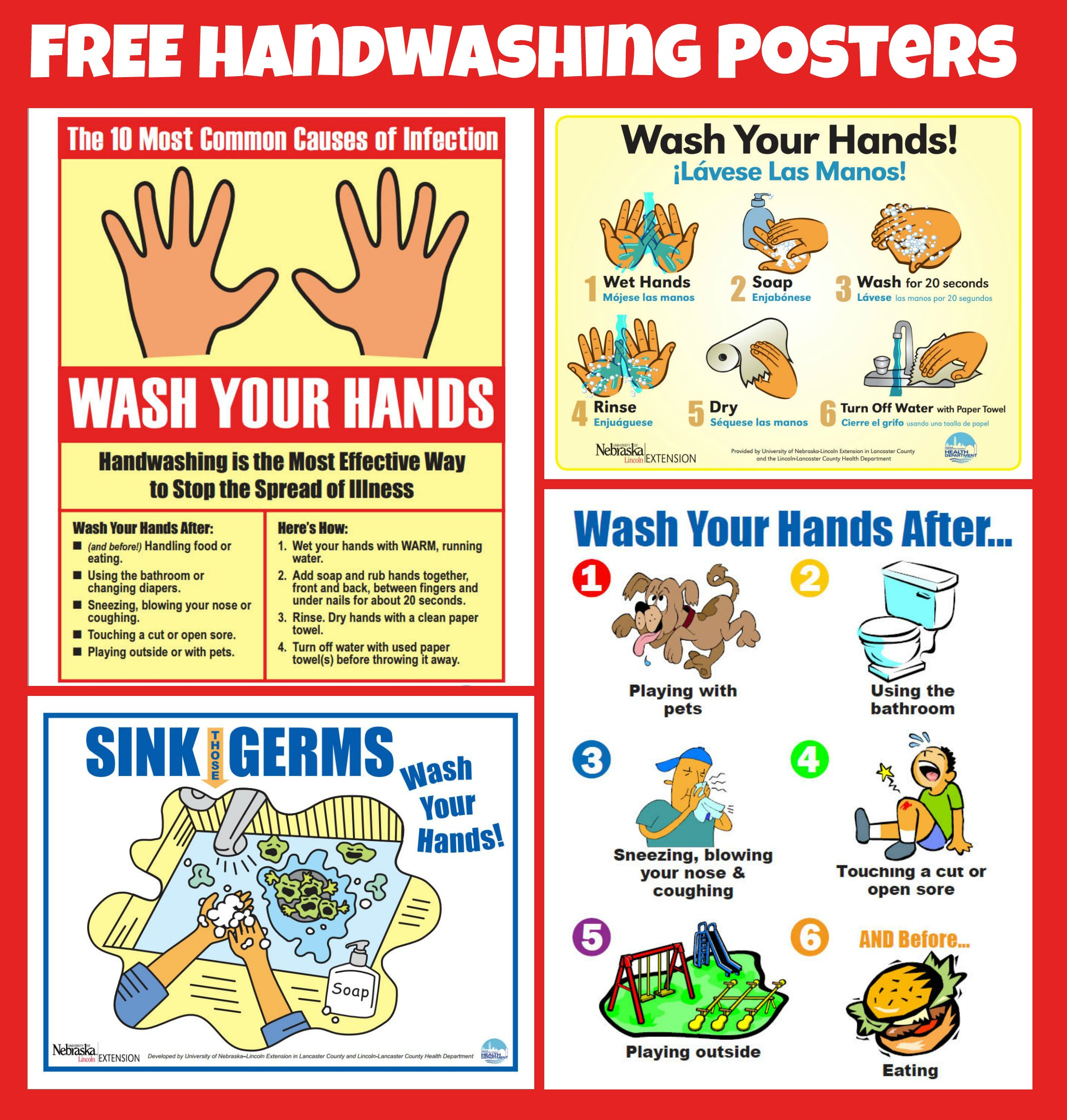 Free #handwashing Posters | Home Economics | Pinterest | Hand - Free Printable Hand Washing Posters