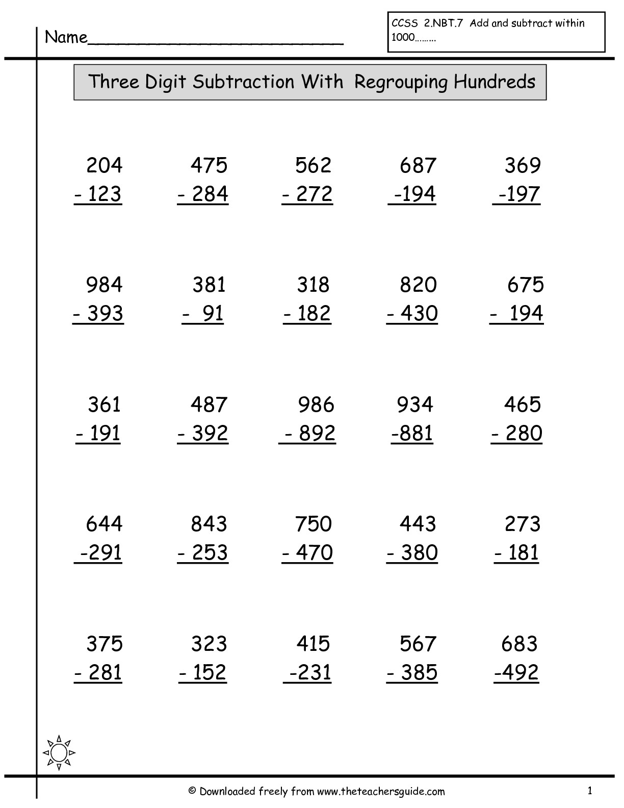 Free Math Printouts From The Teacher&amp;#039;s Guide - Free Printable Addition And Subtraction Worksheets