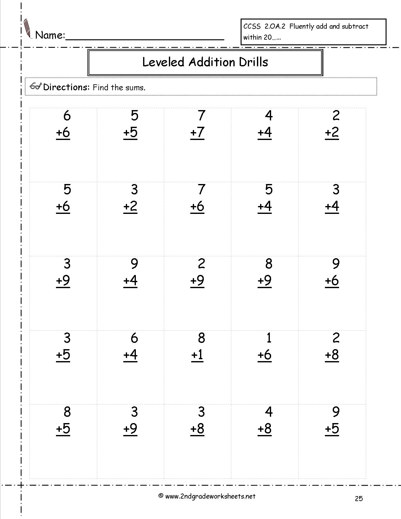 Free Math Worksheets And Printouts - Free Printable Worksheets For 2Nd Grade