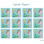 Free Mermaid Birthday Party Printables From Printabelle | Catch My Party   Free Printable Mermaid Cupcake Toppers