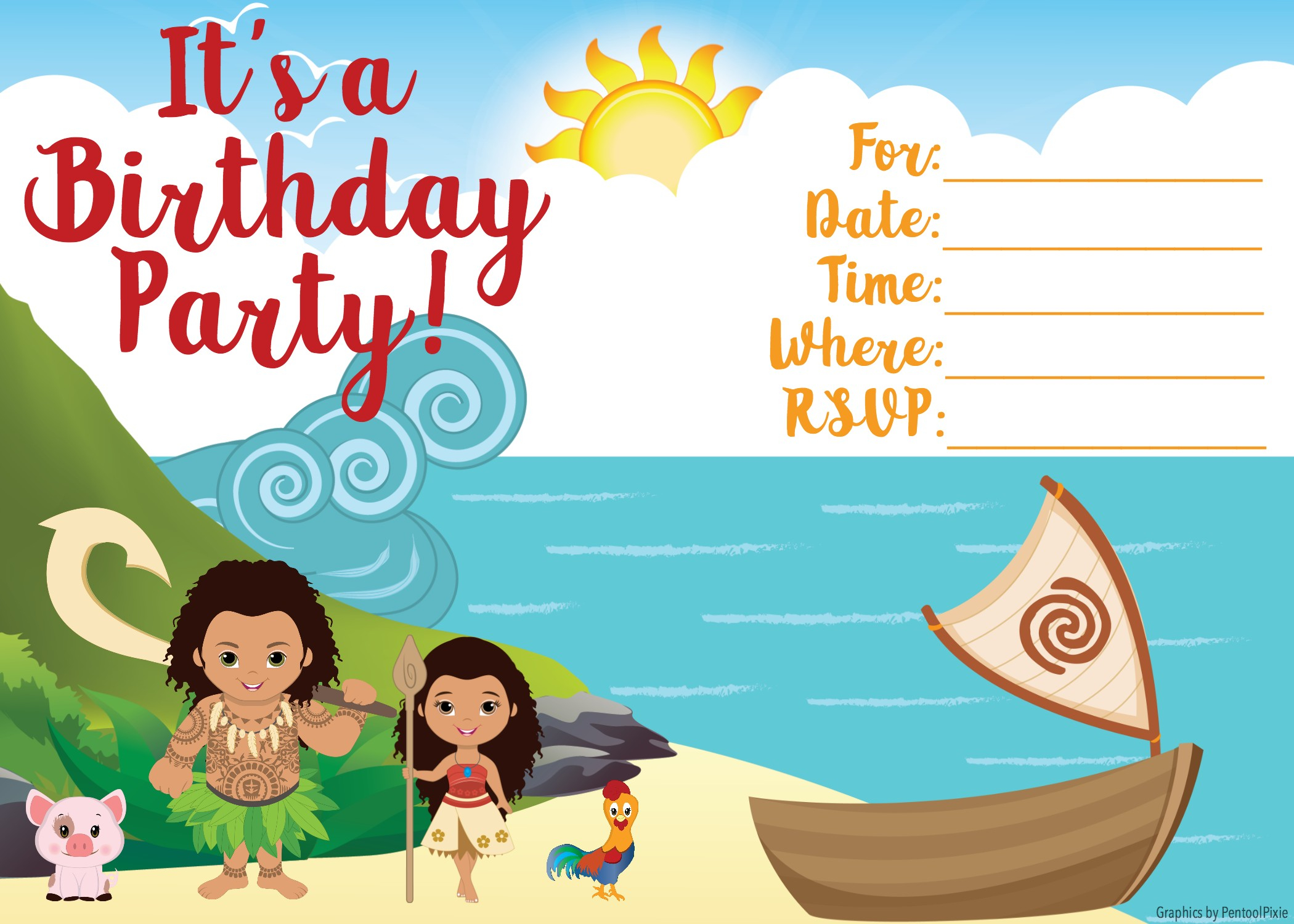 Free Moana Printable Invitations - Joomlaexploit - Free Printable Moana Invitations