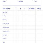 Free Online Report Card Maker: Design A Custom Report Card In Canva   Free Printable Report Cards