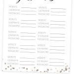 Free Password Tracker Printable   Glitter Confetti Design   Free Printable Password Keeper