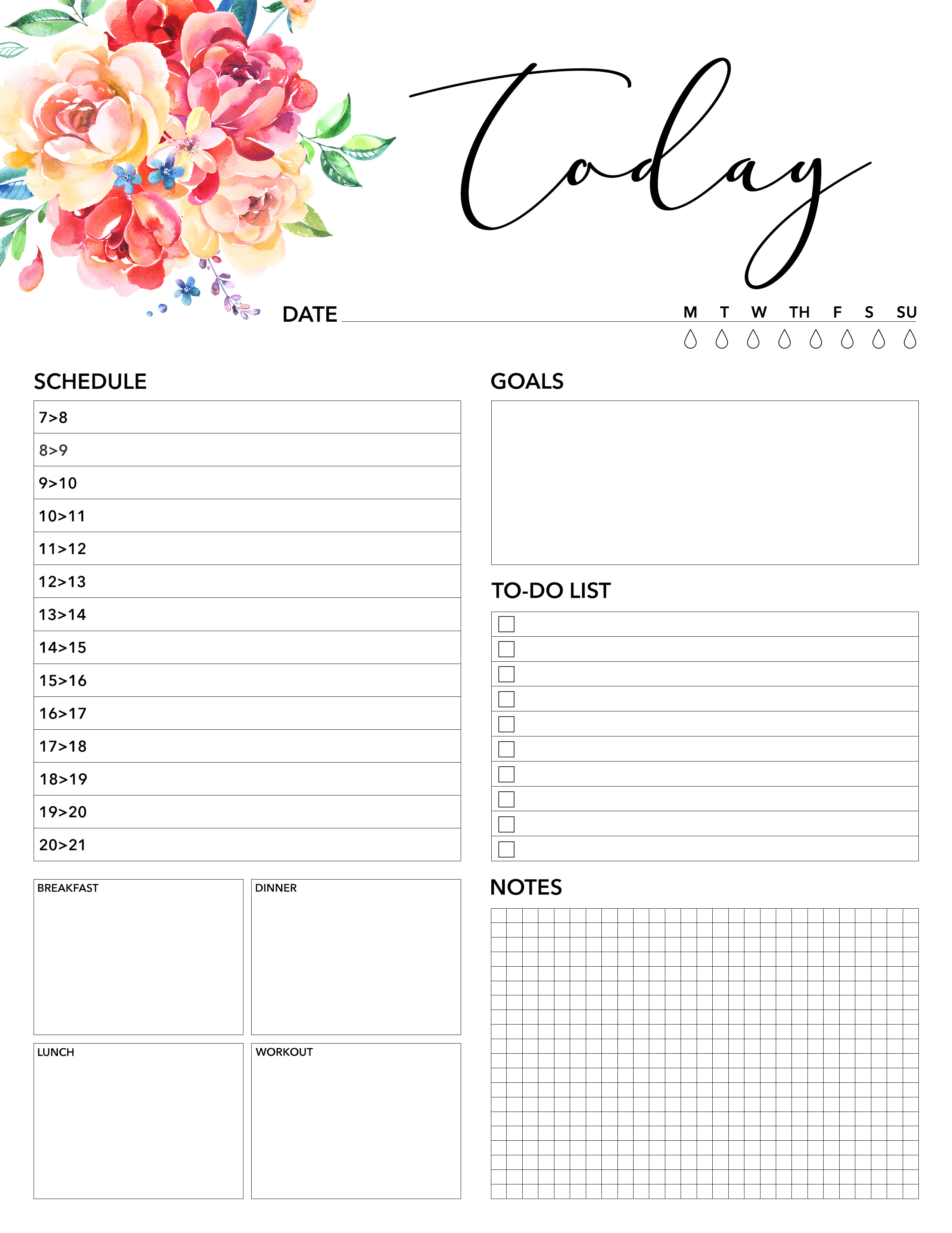 Free Printable 2018 Planner 50 Plus Printable Pages - The Cottage Market - Free Printable Planner Pages