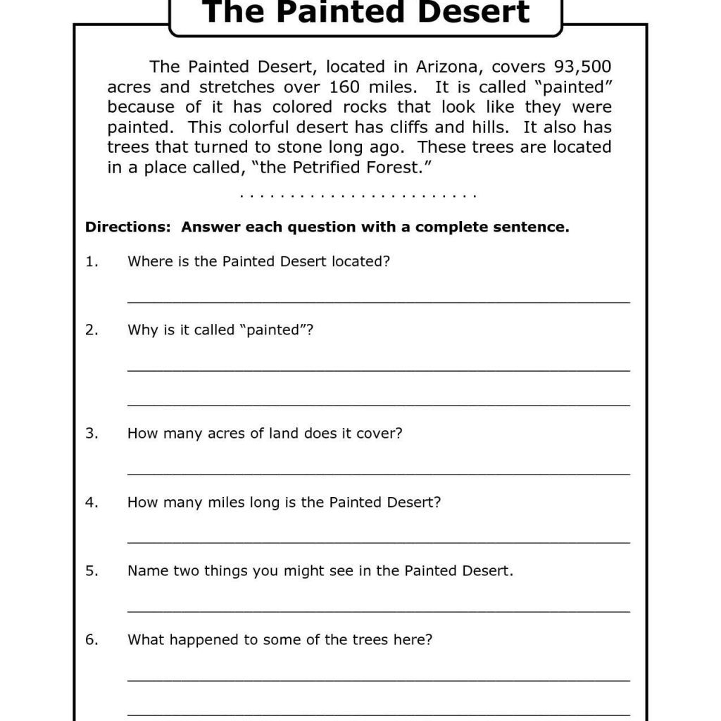 Free Printable 7Th Grade Reading Comprehension Worksheets Grade 3 - Free Printable Reading Comprehension Worksheets For 3Rd Grade