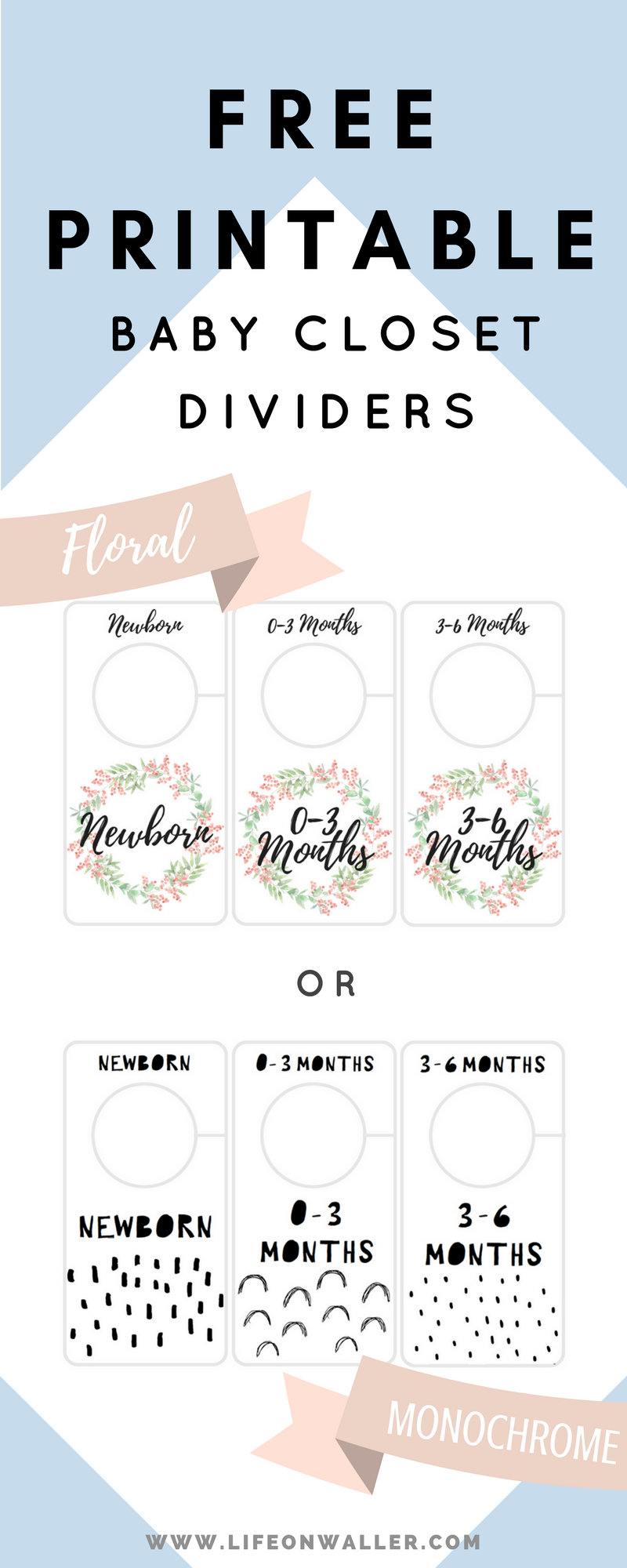 Free Printable Baby Closet Dividers Preemie To 24 Months - 2 Styles - Free Printable Dividers