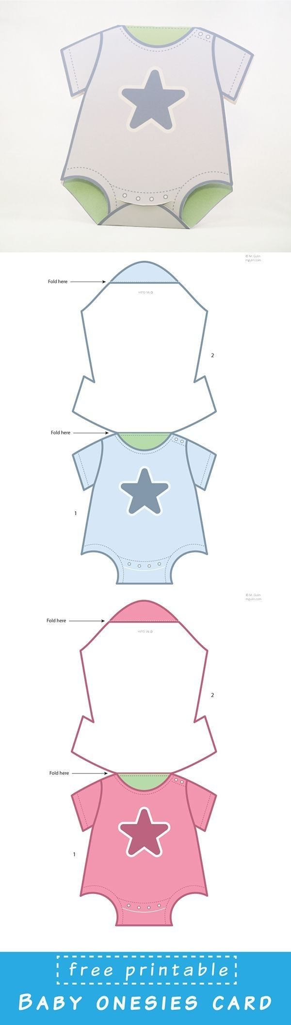 Free Printable Baby Onesies Card Template. Just Dowload And Assemble - Free Printable Onesies