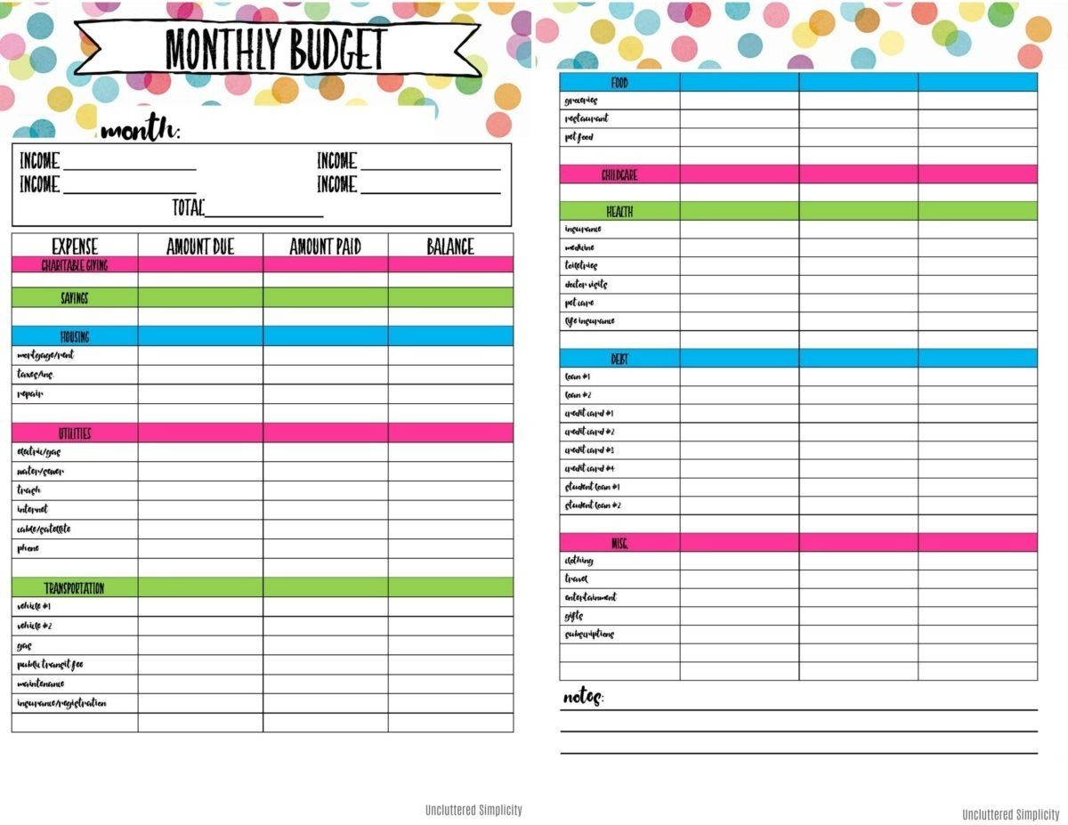 Free Printable Budget Planner | Bestprintable231118 - Free Printable Budget Planner Uk