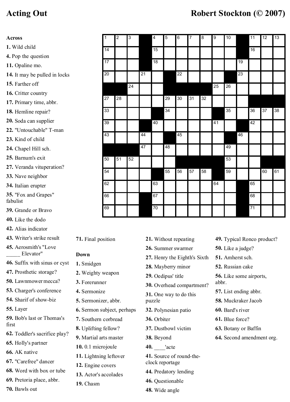 Free Printable Cards: Free Printable Crossword Puzzles | Free - Free Daily Printable Crossword Puzzles