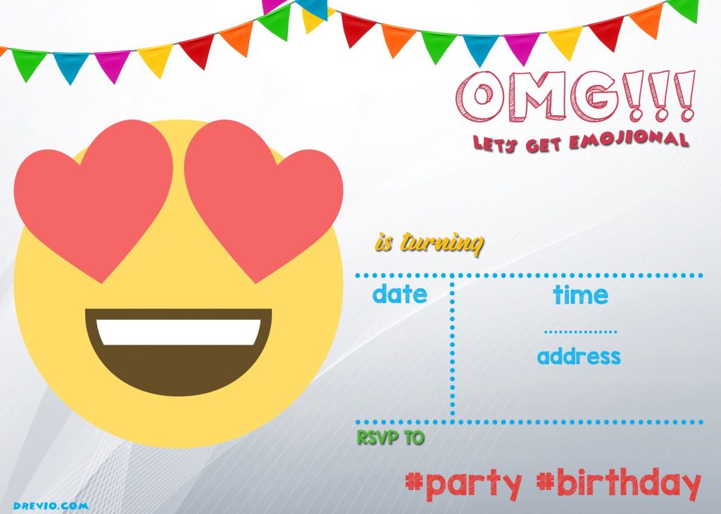 Free Printable Emoji Invitation | Free Printable Birthday - Free ...