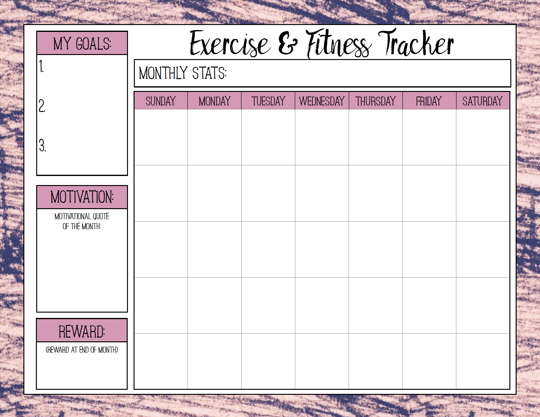 Free Printable Fitness Trackers: 3 Different Monthly Designs - Free Printable Fitness Tracker