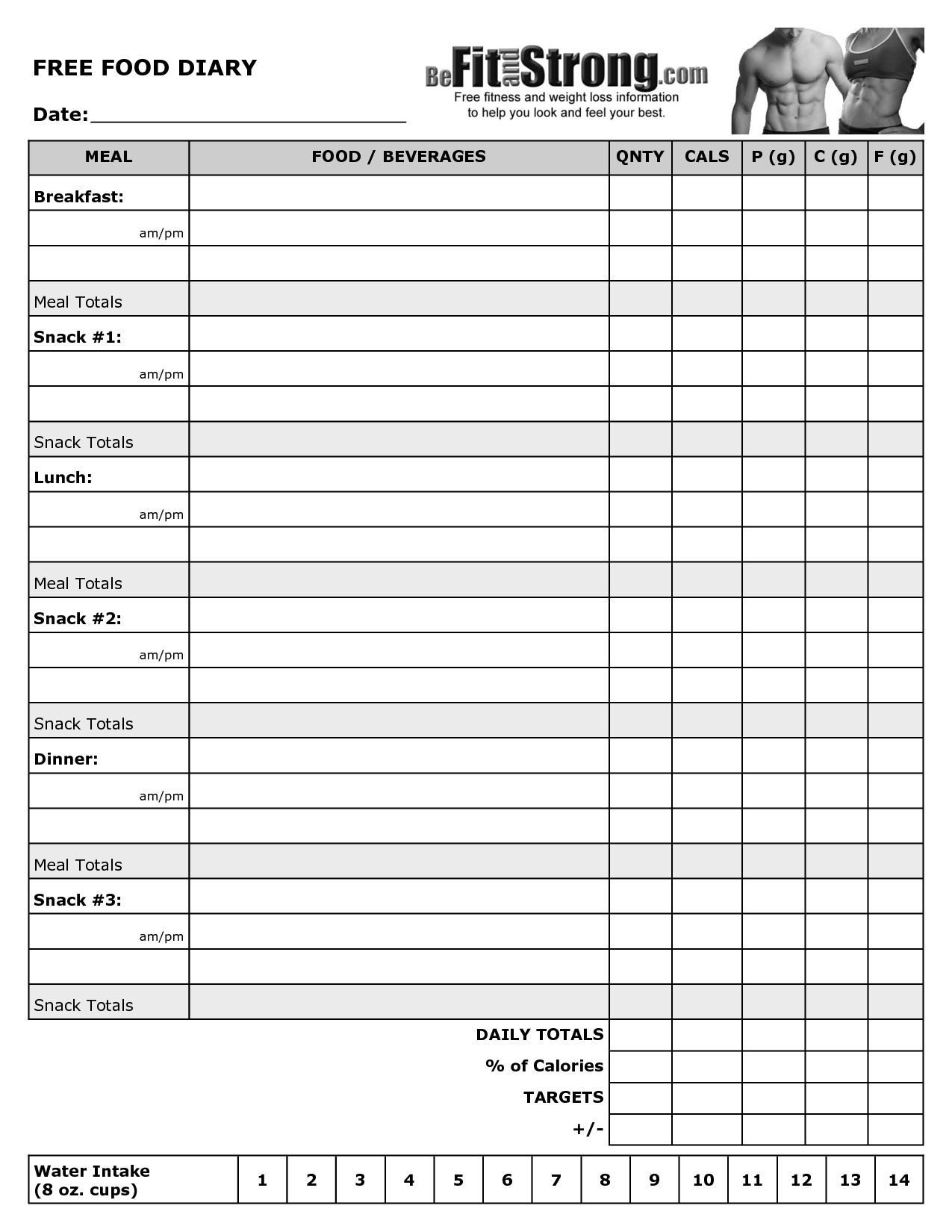 Free Printable Food Diary Template | Health, Fitness &amp;amp; Weight Loss - Free Printable Food Journal