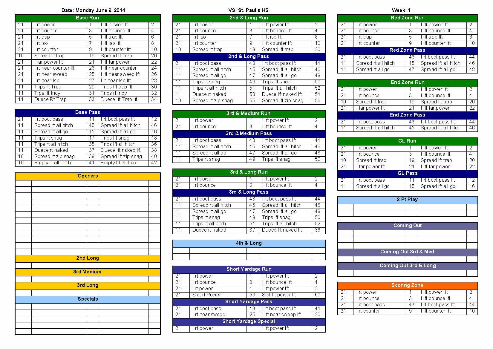 Free Printable Football Play Sheets – Jowo - Free Printable Football Play Sheets