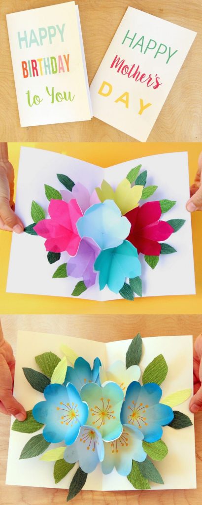 Free Printable Happy Birthday Card With Pop Up Bouquet | Printables - Free Printable Birthday ...