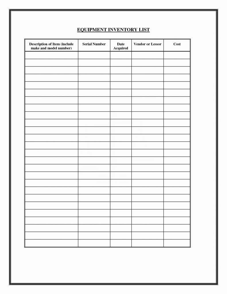Free Printable Inventory Templates Small Business Inventory - Free ...