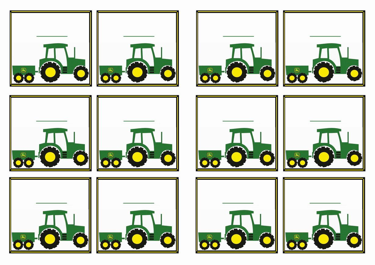 Free Printable John Deer Tractor Themed Name Tags | Themed Name Tags - Free Printable John Deere Birthday Invitations