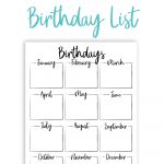 Free Printable! Keep Track Of All Your Friends And Family Birthdays   Free Printable Birthday Guest List