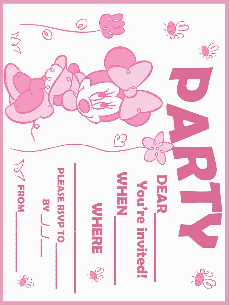 Free Printable Minnie Mouse 1St Birthday Invitations Printable - Free ...