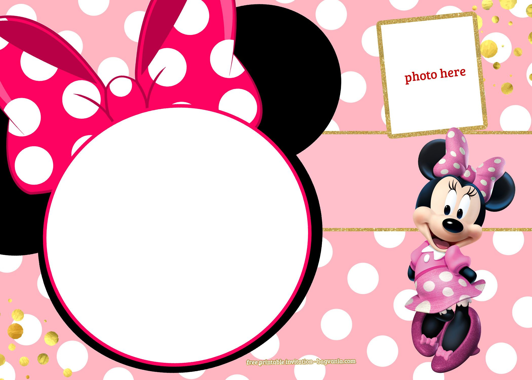 Free Printable Minnie Mouse Pinky Birthday Invitation | Design - Free Minnie Mouse Printable Templates