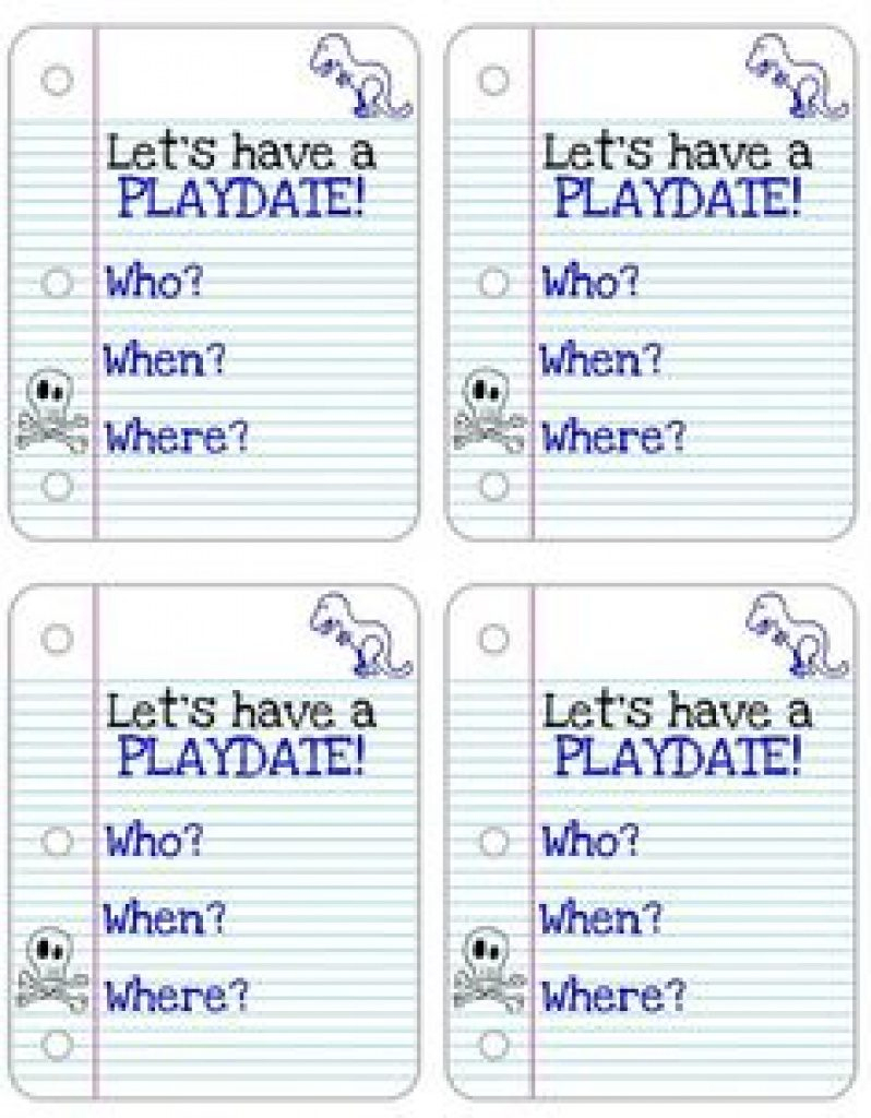 Free Printable Play Date Cards | Free Printable - Free Printable Play Date Cards