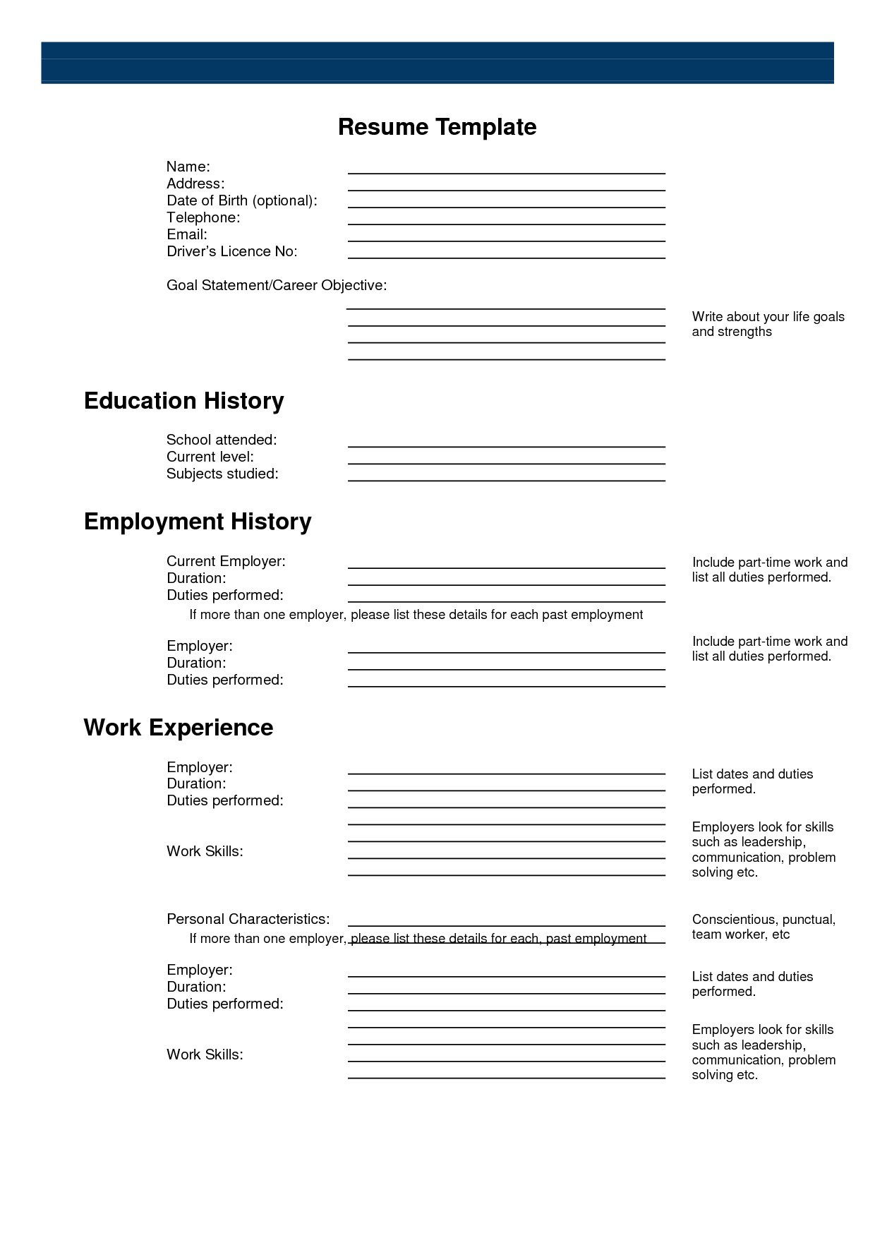 Free Printable Resume Builder Templates – Thatretailchick - Free Printable Resume Builder