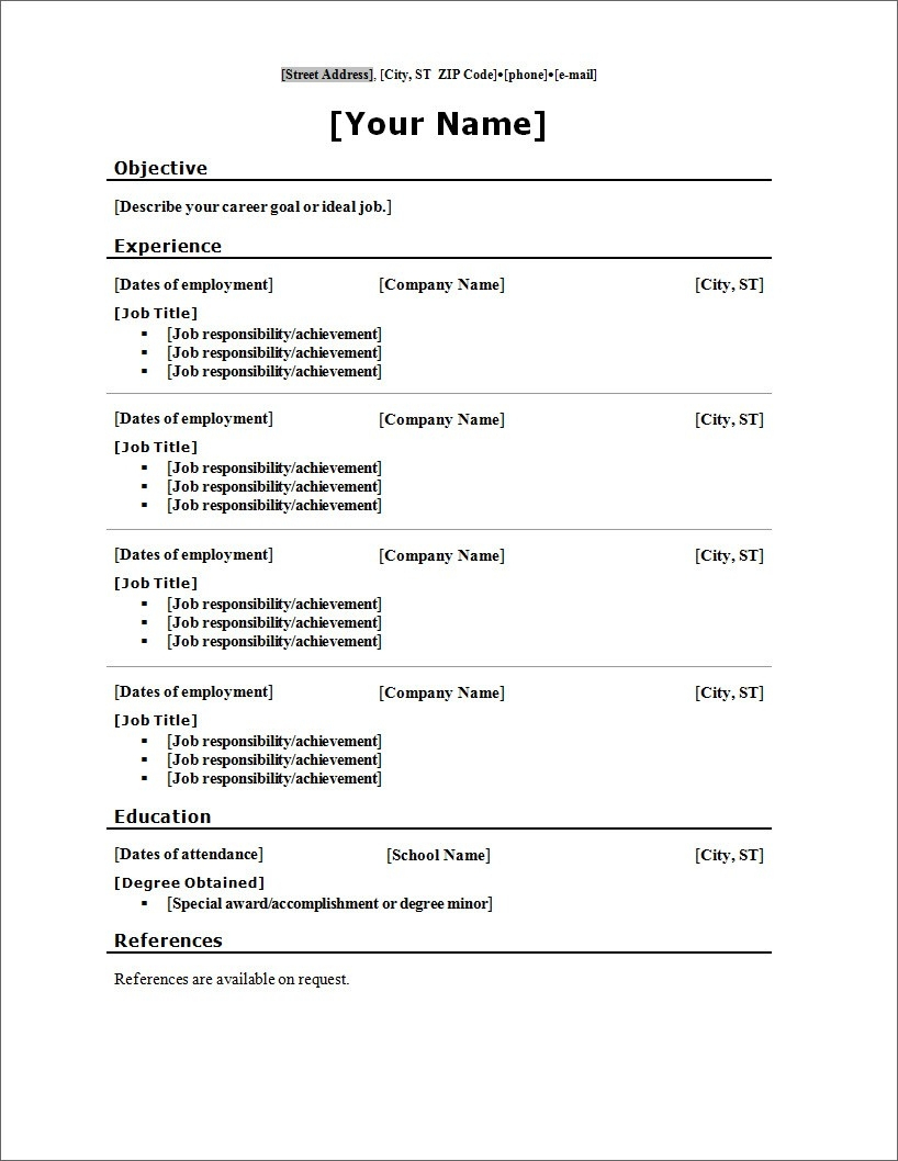 Free Printable Resume Templates Microsoft Word Best Of 23 Template - Free Printable Professional Resume Templates