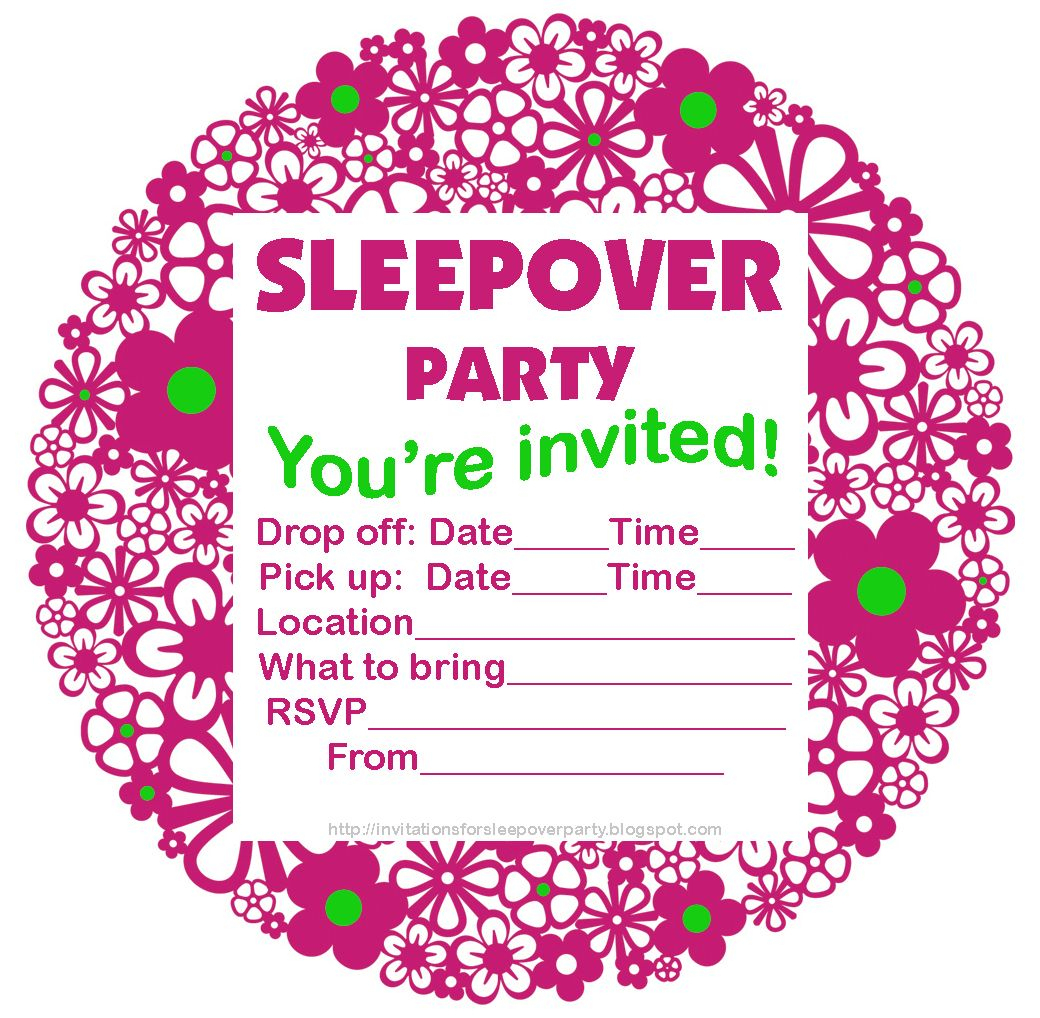 Free Printable Sleepover Party Invitations - Hundreds Of Slumber - Free Printable Event Invitations