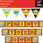 Free Printable Superhero Banner | Super Hero Theme Ideas And   Free Printable Superhero Pictures