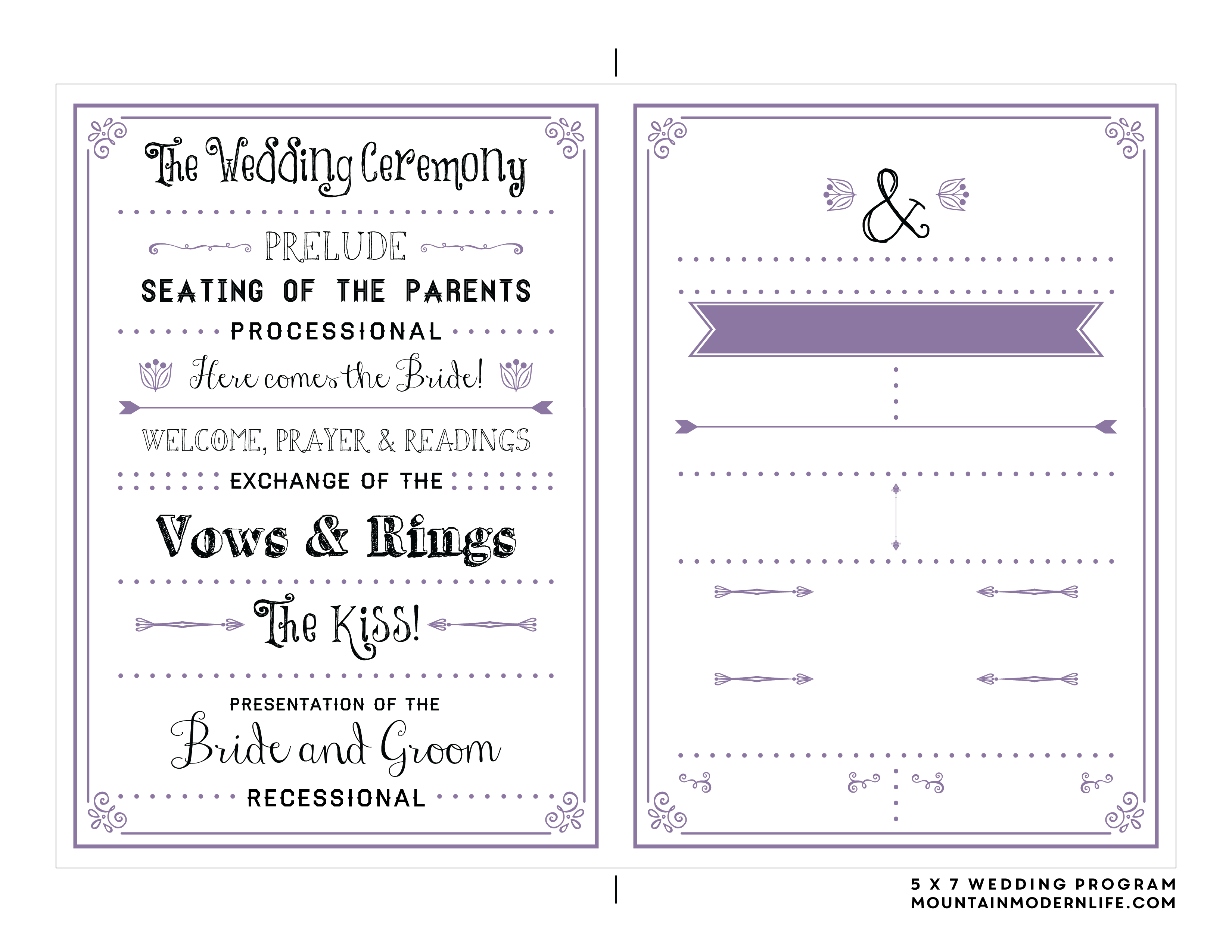 Free Printable Wedding Program | Wedding Ideas | Pinterest | Wedding - Free Printable Wedding Maps