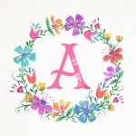 Free Printable Whimsical Watercolor Monograms | Tarjetas Y Etiquetas   Free Printable Flower Letters
