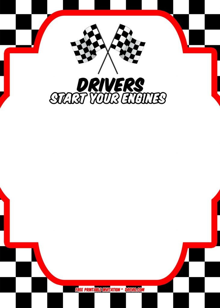 Free Race Car Birthday Invitation Template - | Free Printable ...