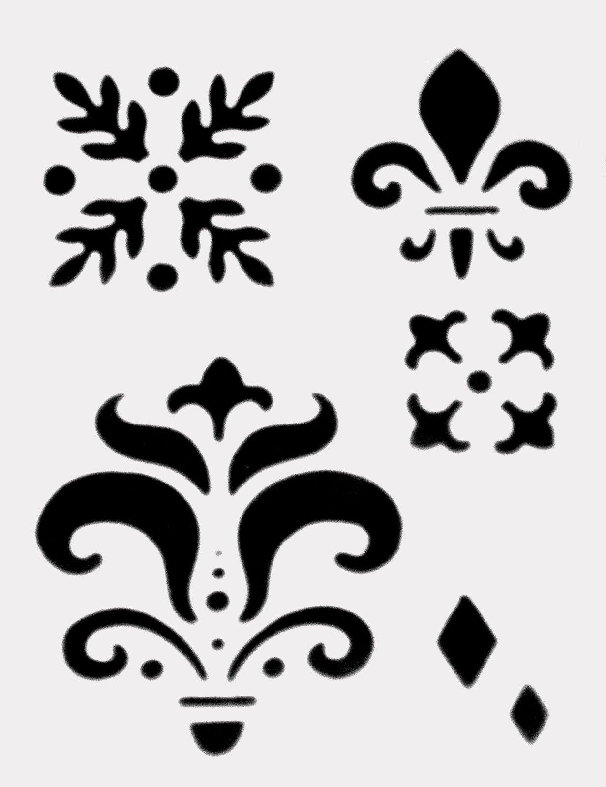 Free Saints Fleur De Lis Stencil, Download Free Clip Art, Free Clip - Damask Stencil Printable Free