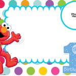 Free Sesame Street 1St Birthday Invitation Template | Drevio   Free Printable Sesame Street Cupcake Toppers