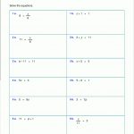 Free Worksheets For Linear Equations (Grades 6 9, Pre Algebra   Free Printable Algebra Worksheets Grade 6