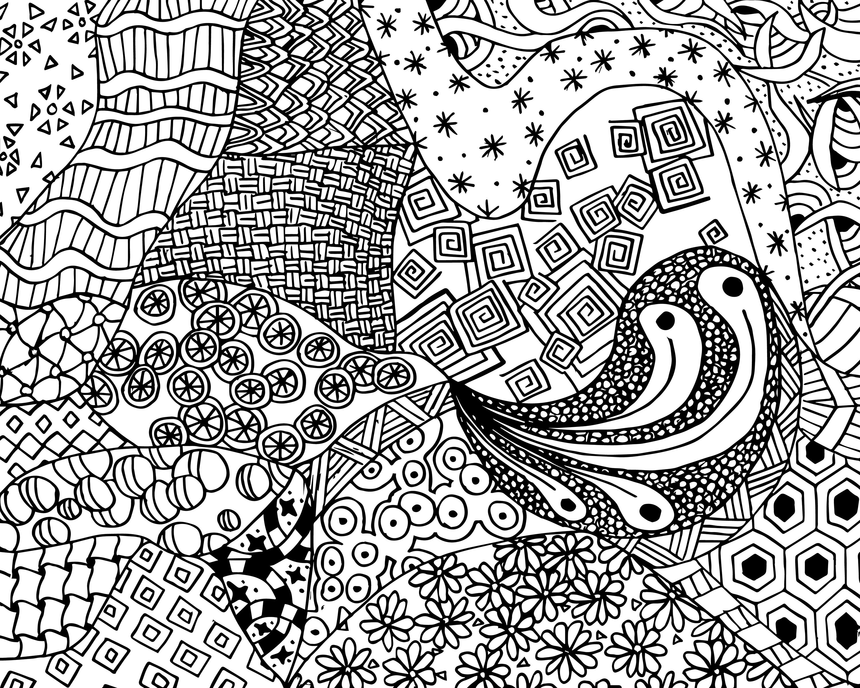 Free Zen Doodle Design Adult Coloring Page Printable With Zendoodle - Free Printable Zen Coloring Pages