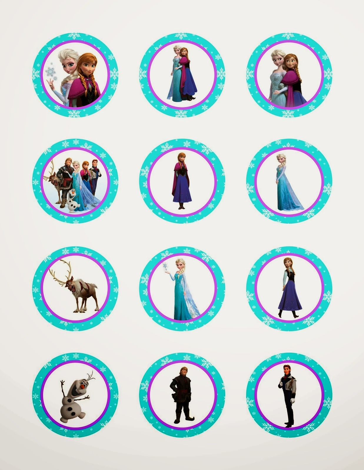 Frozen: Free Printable Toppers. | Oh My Fiesta! In English - Frozen Cupcake Toppers Free Printable