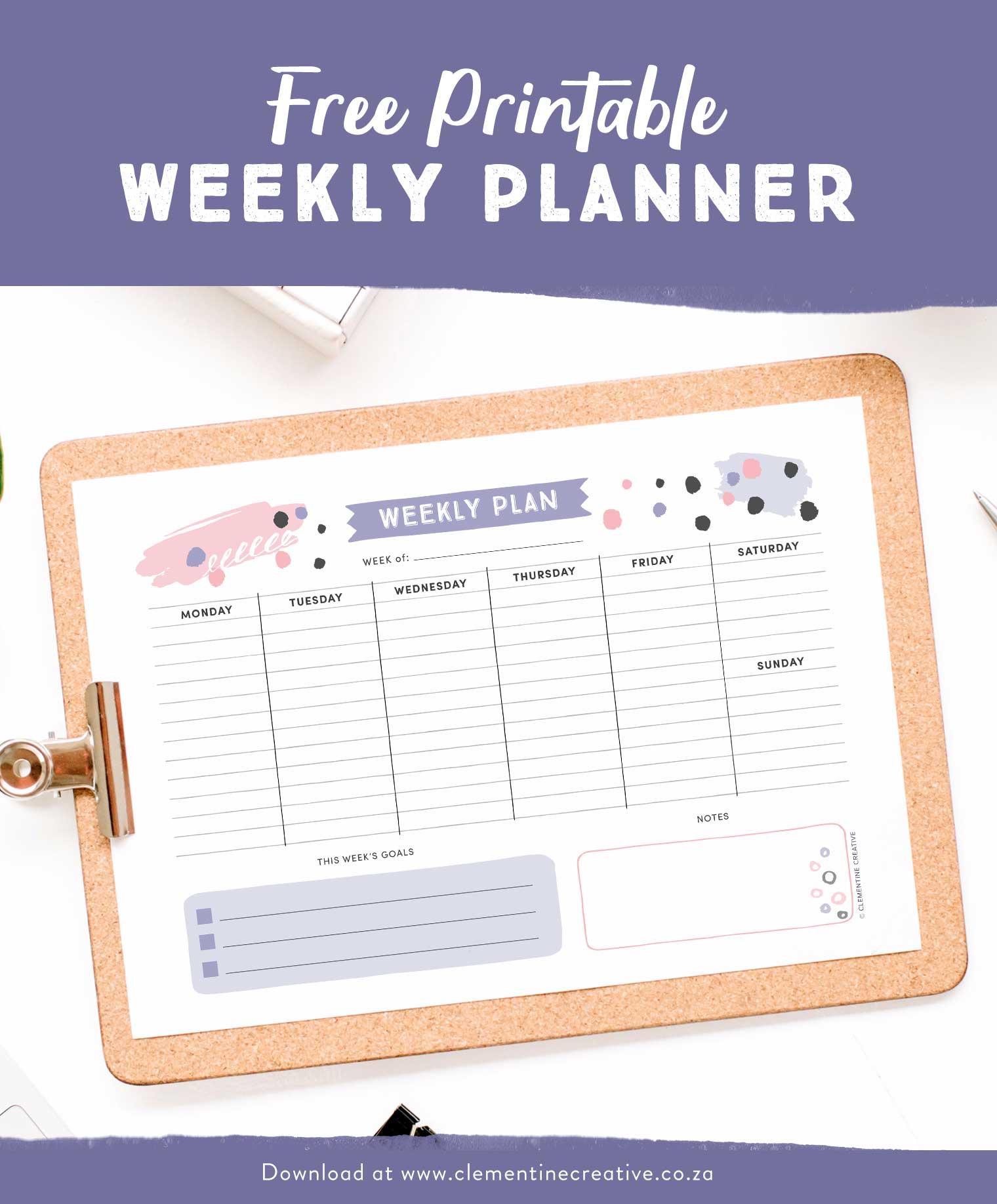 Get Organised With This Free Printable Weekly Planner - Cute - Free Printable Weekly Planner