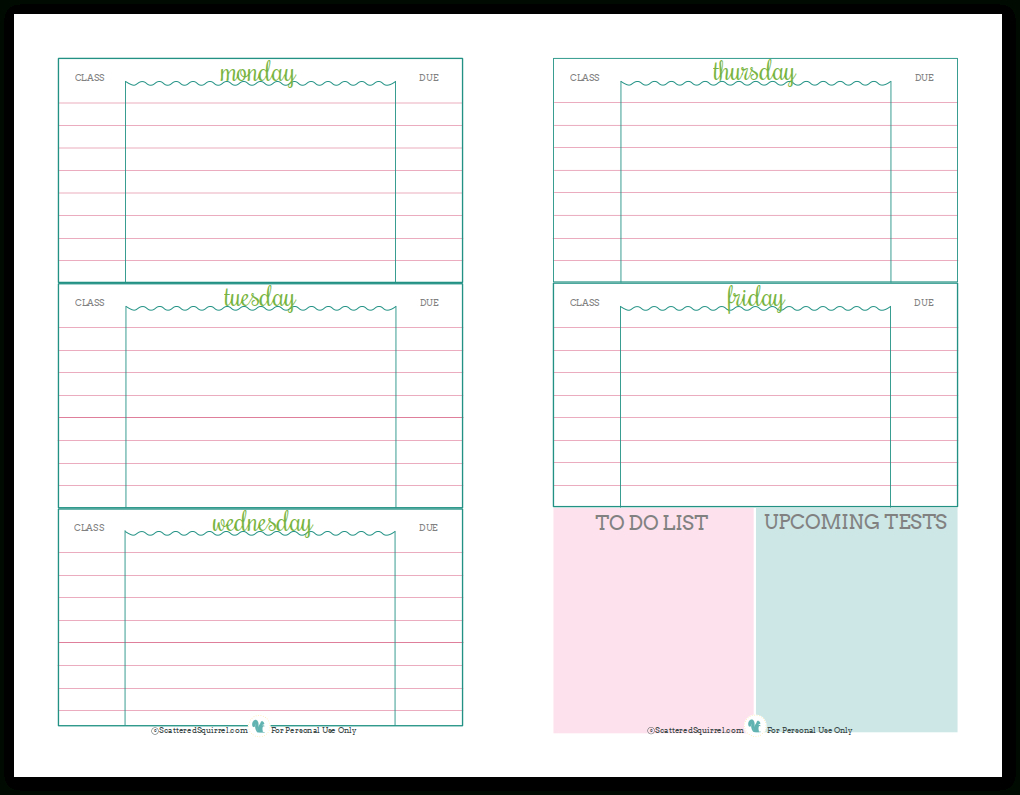 Getting Ready For Back To School - Student Planner Printables - Free Printable Student Planner