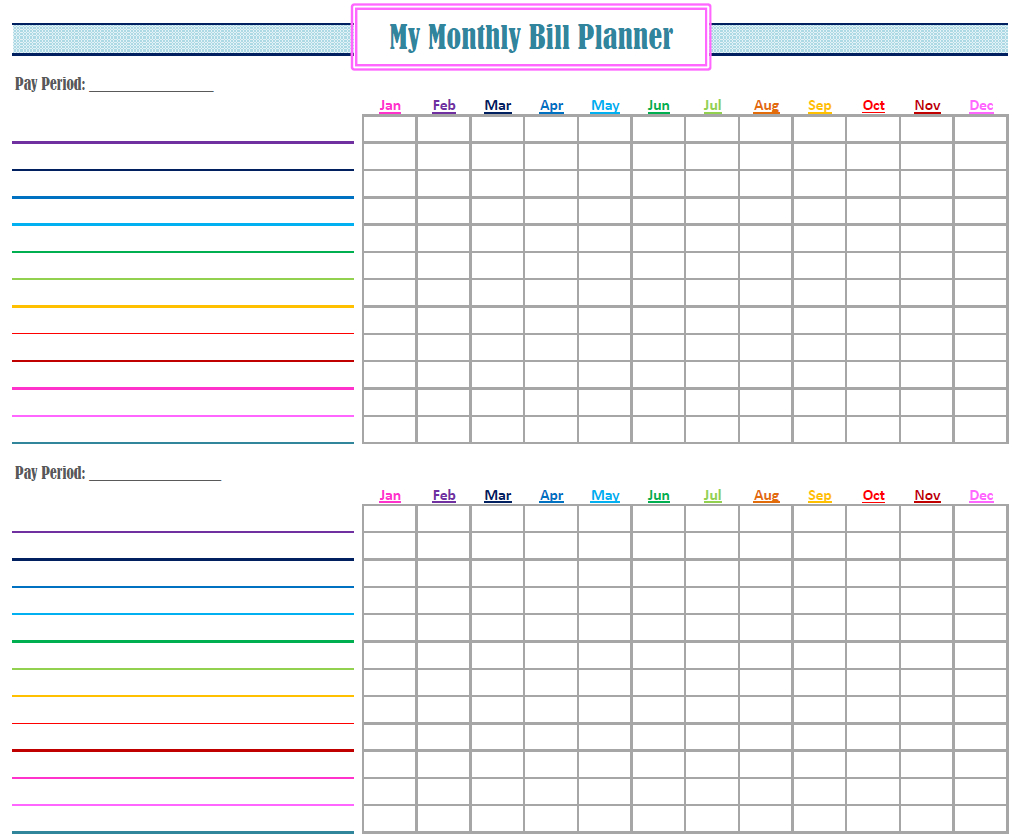 Gold Project Bill Planner | Coo L Stuff | Bill Calendar, Bill - Free Printable Weekly Bill Organizer