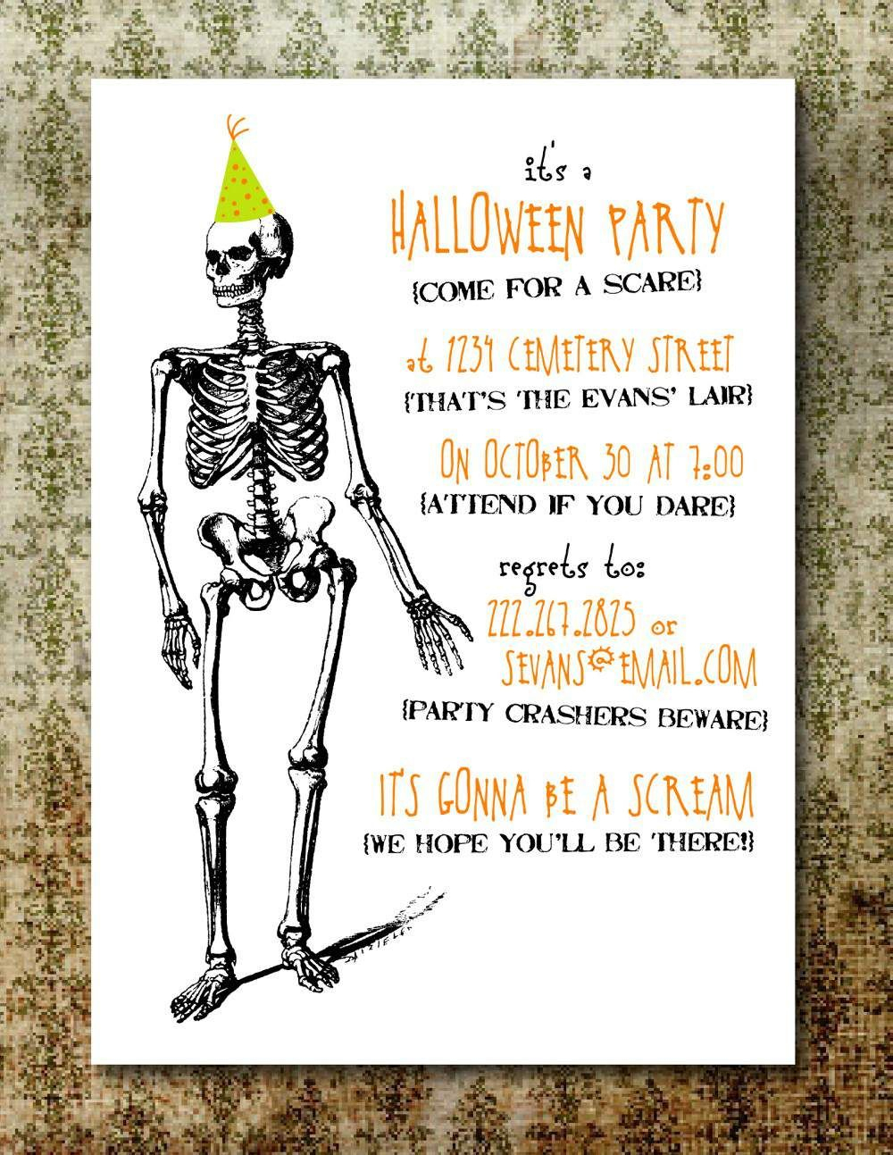 Halloween Party Invitations Free Printable … | Creepy In 2019… - Halloween Invitations Free Printable Black And White