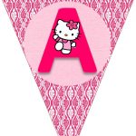 Hello Kitty Free Printable Bunting. Banderines De Hello Kitty   Free Printable Hello Kitty Alphabet Letters
