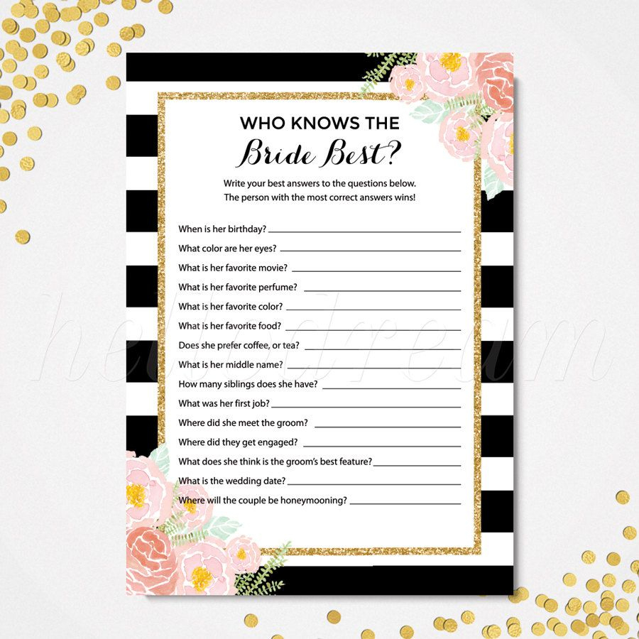 How Well Do You Know The Bride Game Free Printable | Free Printables - How Well Do You Know The Bride Free Printable