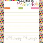 Internet Password Organizer Tracker Log ~ Free Printable   Free Printable Password Keeper